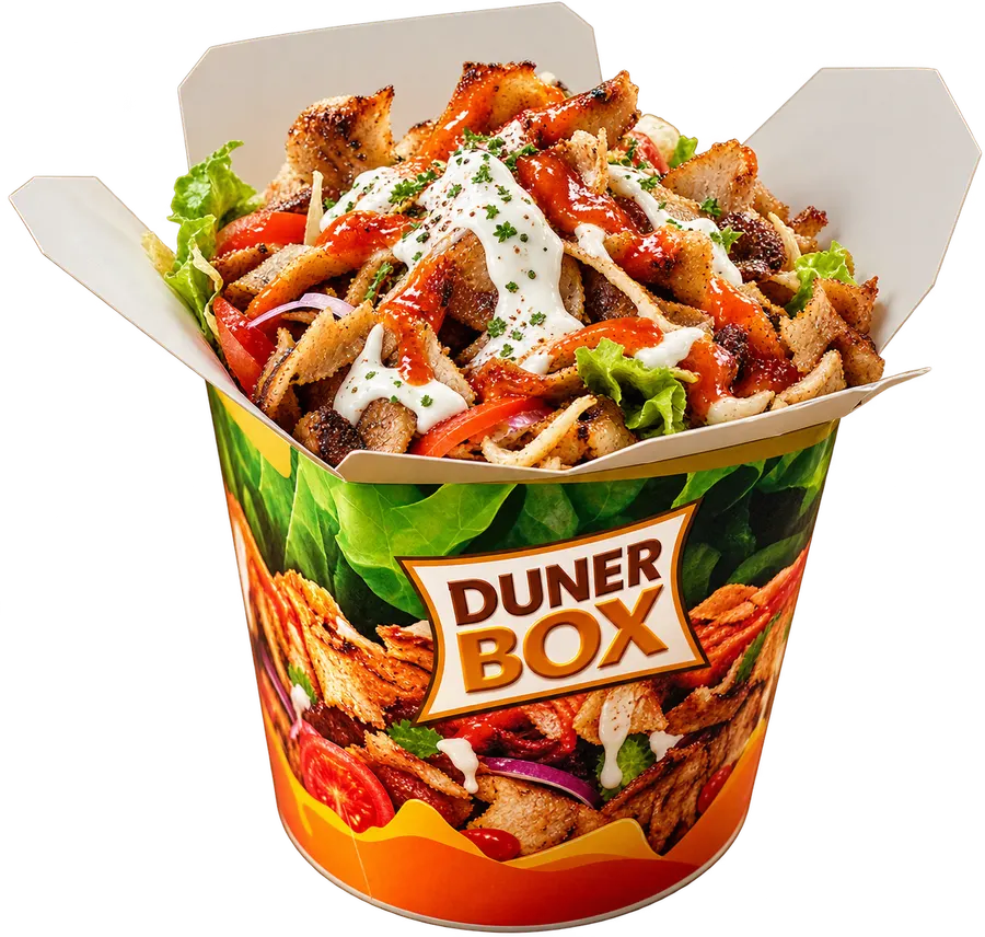 Duner Box — кутия, пълна с дюнер месо, салата и сосове